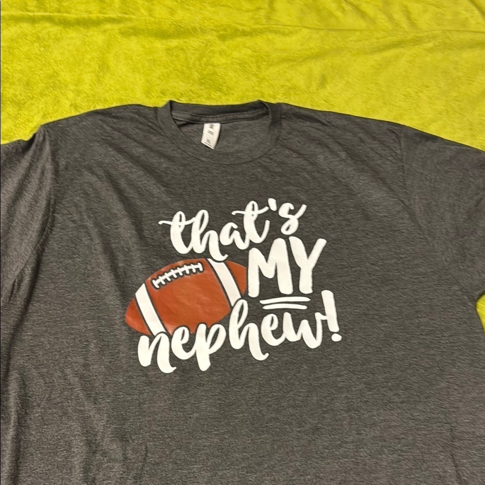 Unisex Gray Graphic That’s My Nephew Football Tee Sz XL from Amazon